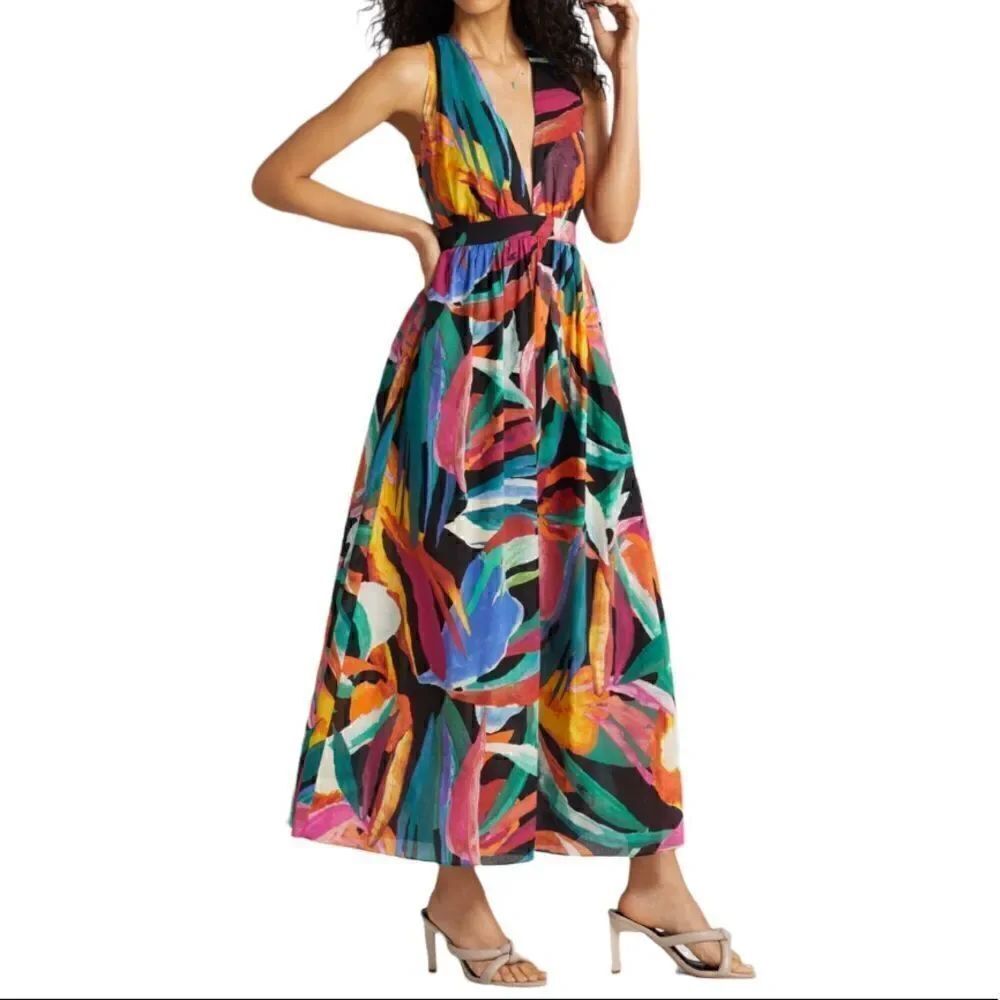 GABRIELLE UNION Halter Printed Maxi Dress in the Size Large